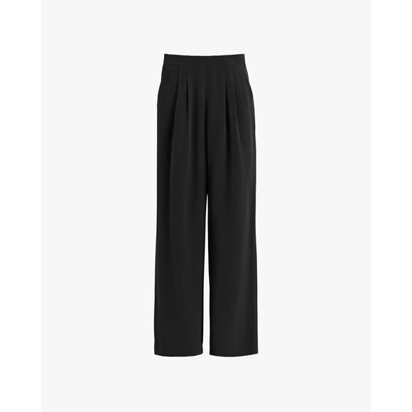 Cuyana Silk Wideleg Pant - XS - Black